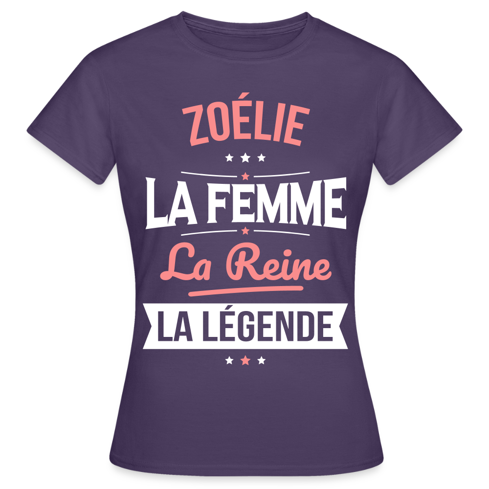 T-shirt Femme - Zoélie - la Femme - la Reine - la Légende - violet foncé