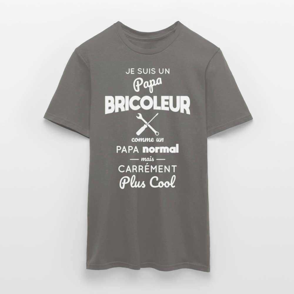 T-shirt Homme - Papa bricoleur plus cool - gris graphite