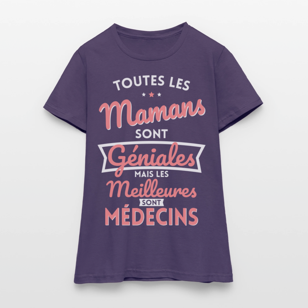 T-shirt Femme - Mamans géniales - Les meilleures sont médecins - violet foncé