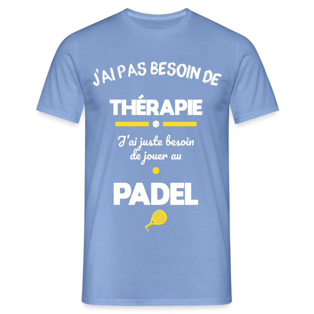 T-shirt Homme - Besoin De Jouer Au Padel - carolina blue
