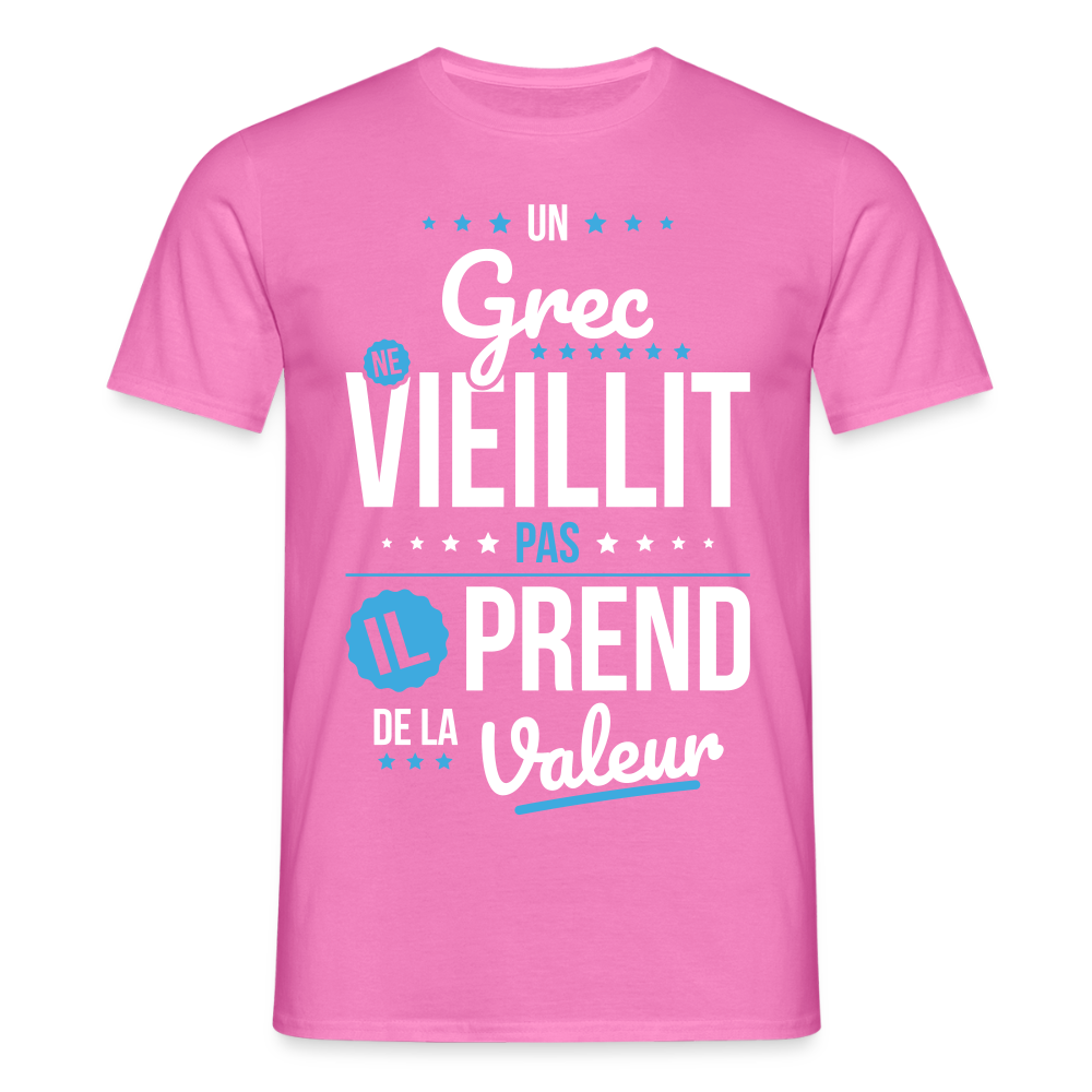 T-shirt Homme - Un Grec ne vieillit pas - rose