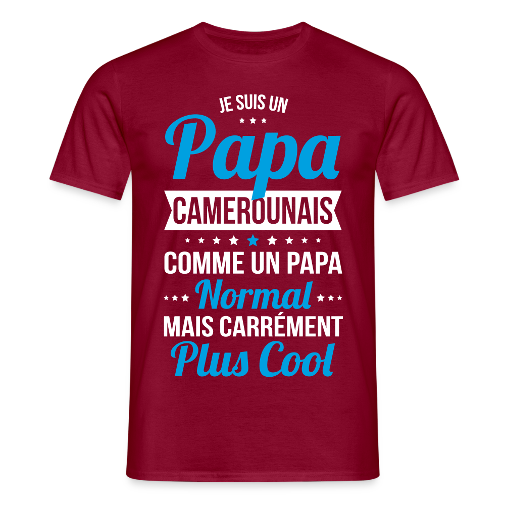 T-shirt Homme - Papa Camerounais Plus Cool - rouge brique