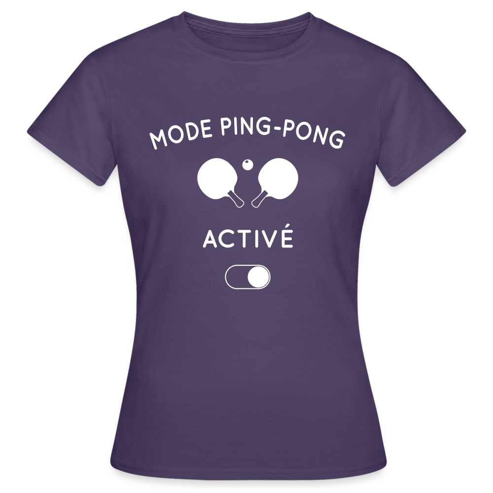 T-shirt Femme - Mode ping-pong activé - violet foncé