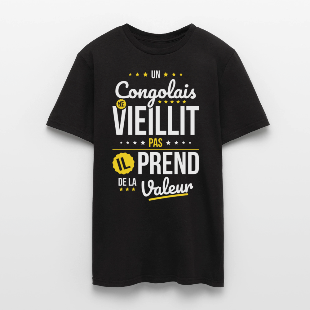 T-shirt Homme - Un Congolais ne vieillit pas - noir