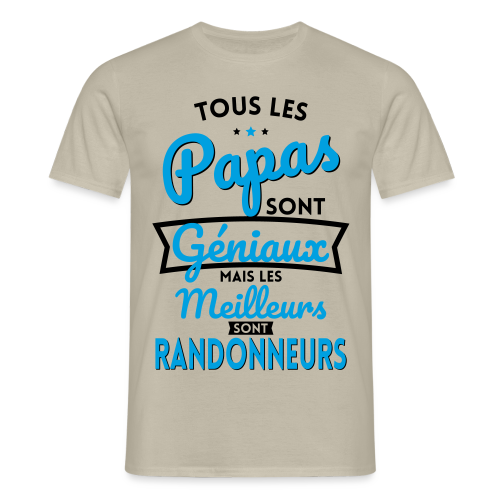 T-shirt Homme - Papas géniaux - Les meilleurs sont randonneurs - beige sable