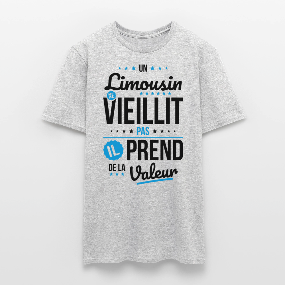 T-shirt Homme - Un Limousin ne vieillit pas - gris chiné