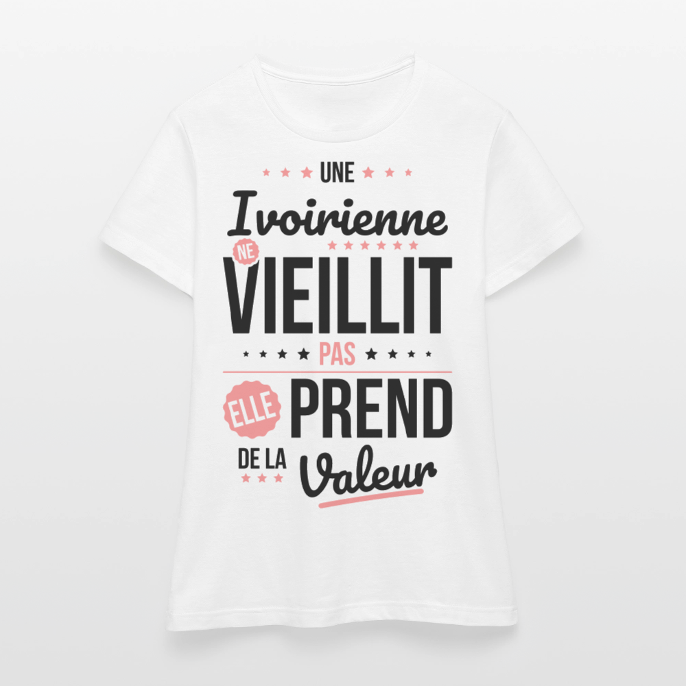 T-shirt Femme - Une Ivoirienne ne vieillit pas - blanc