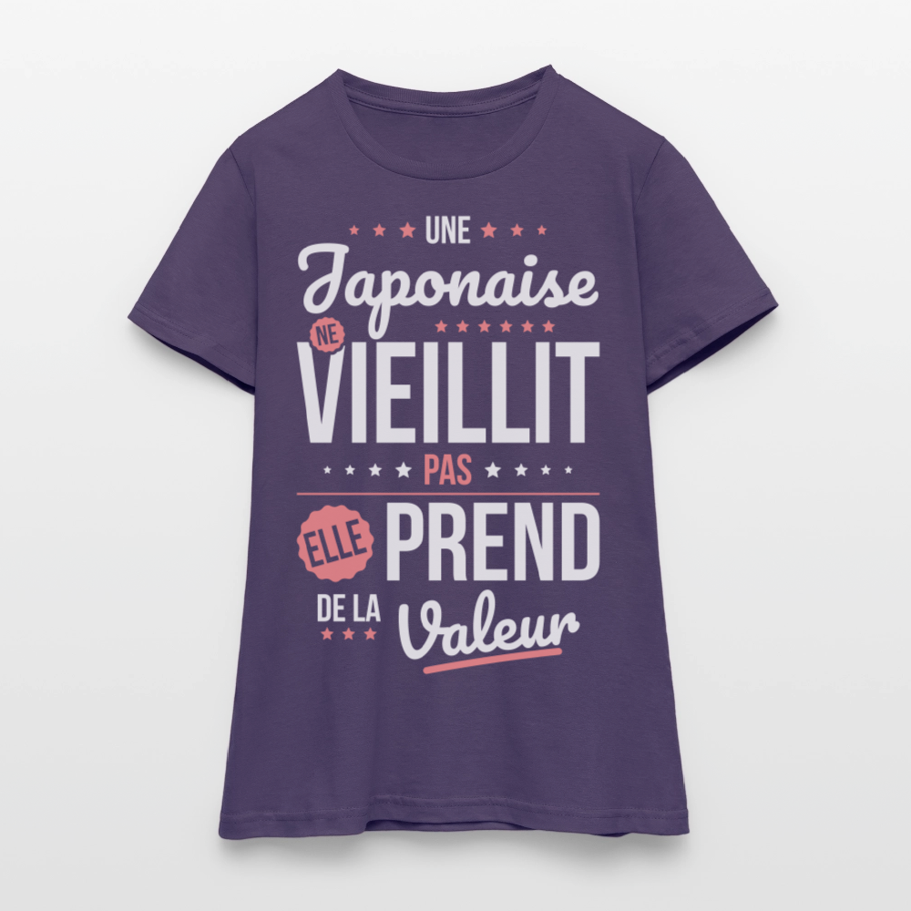 T-shirt Femme - Une Japonaise ne vieillit pas - violet foncé
