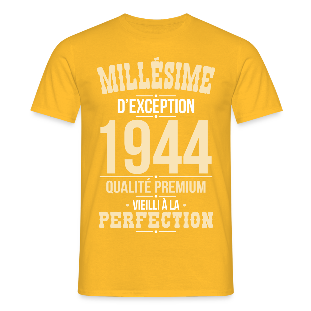 T-shirt Homme - Anniversaire 81 Ans - Millésime 1944 - jaune