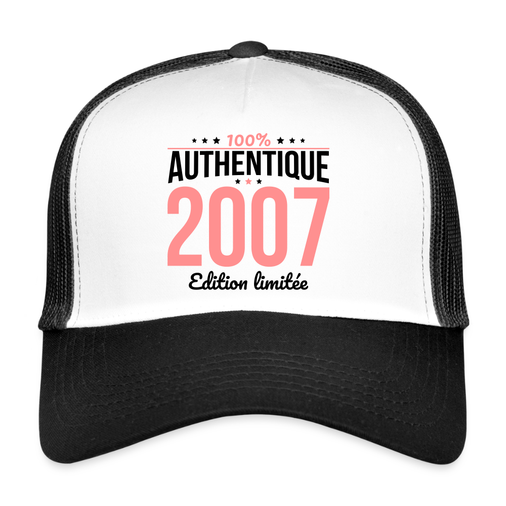 Casquette Trucker - Anniversaire 18 Ans - 100% Authentique 2007 - blanc/noir