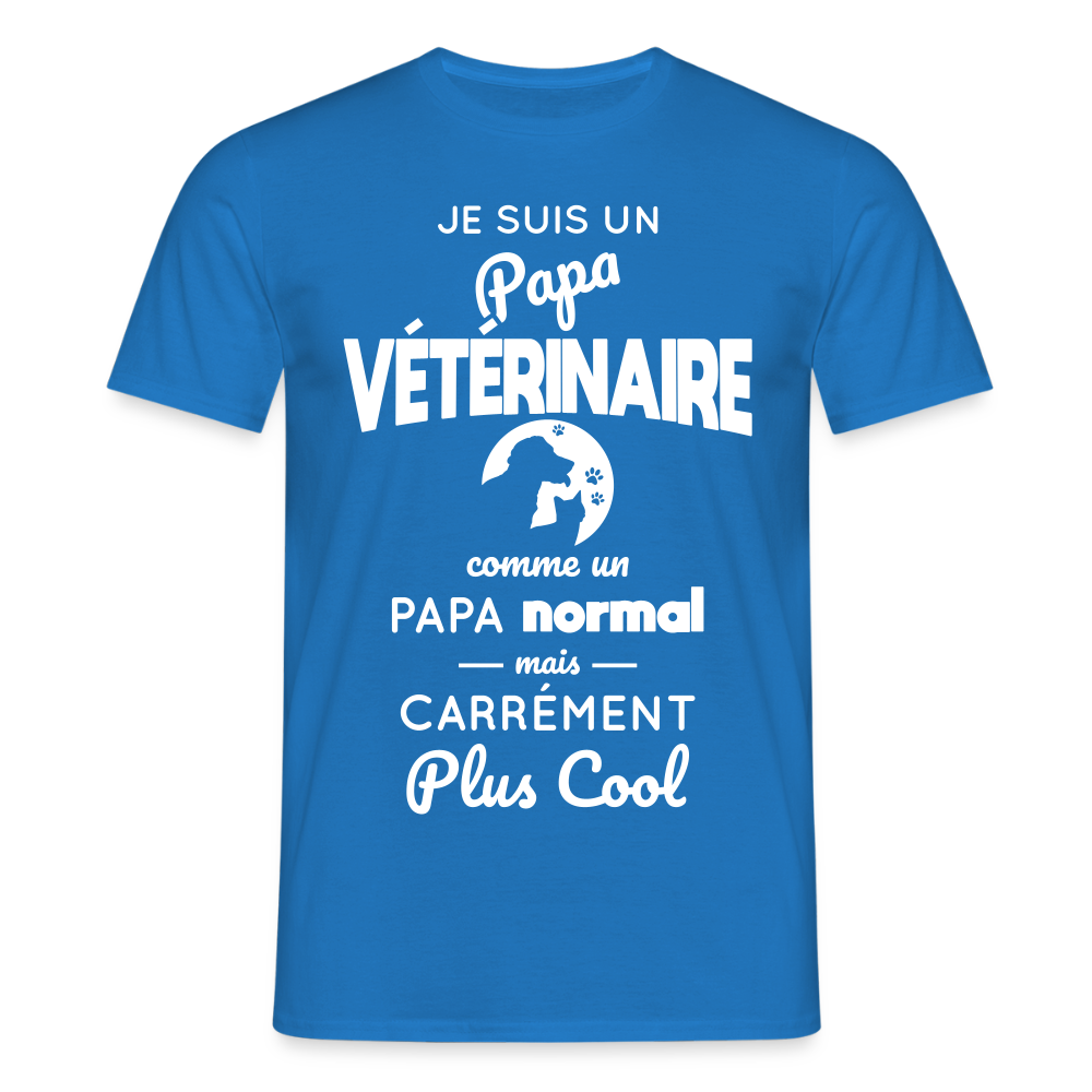 T-shirt Homme - Papa vétérinaire plus cool - bleu royal