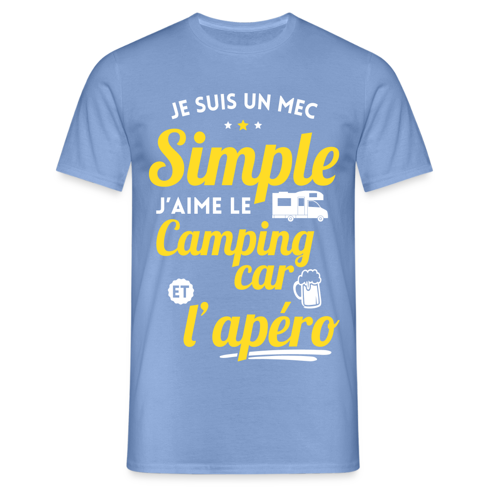 T-shirt Homme - J'aime le camping-car et l'apéro - carolina blue