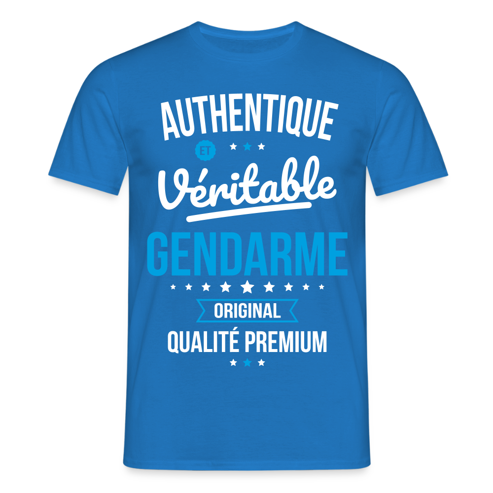 T-shirt Homme - Authentique et véritable Gendarme - bleu royal