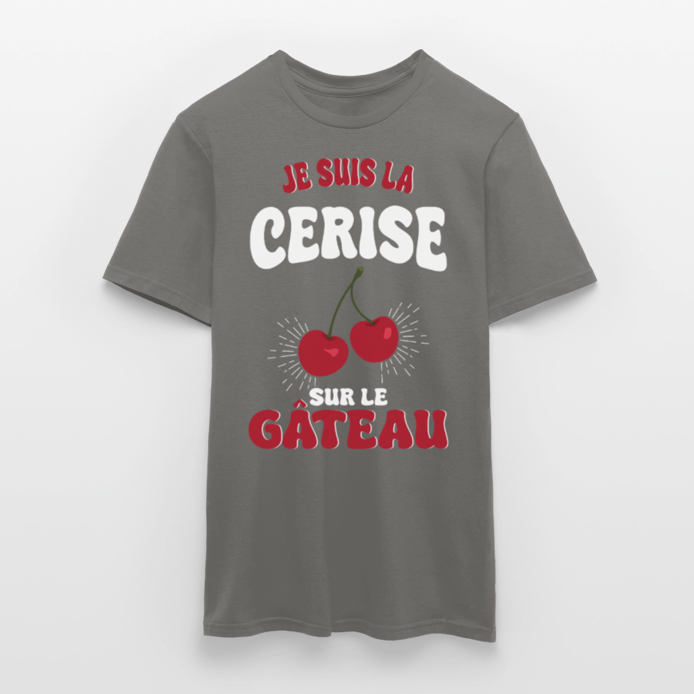T-shirt Homme - Je suis la cerise sur le gâteau - gris graphite
