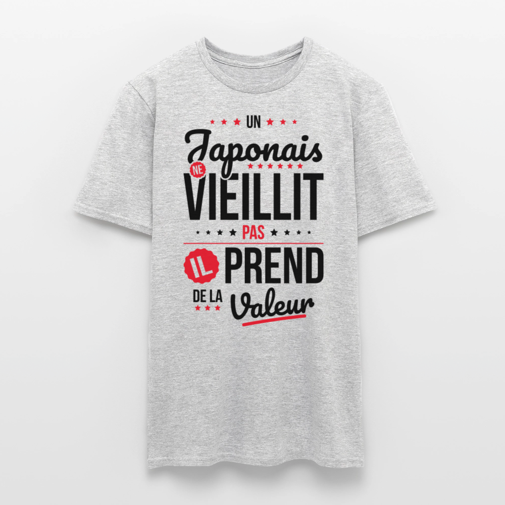 T-shirt Homme - Un Japonais ne vieillit pas - gris chiné