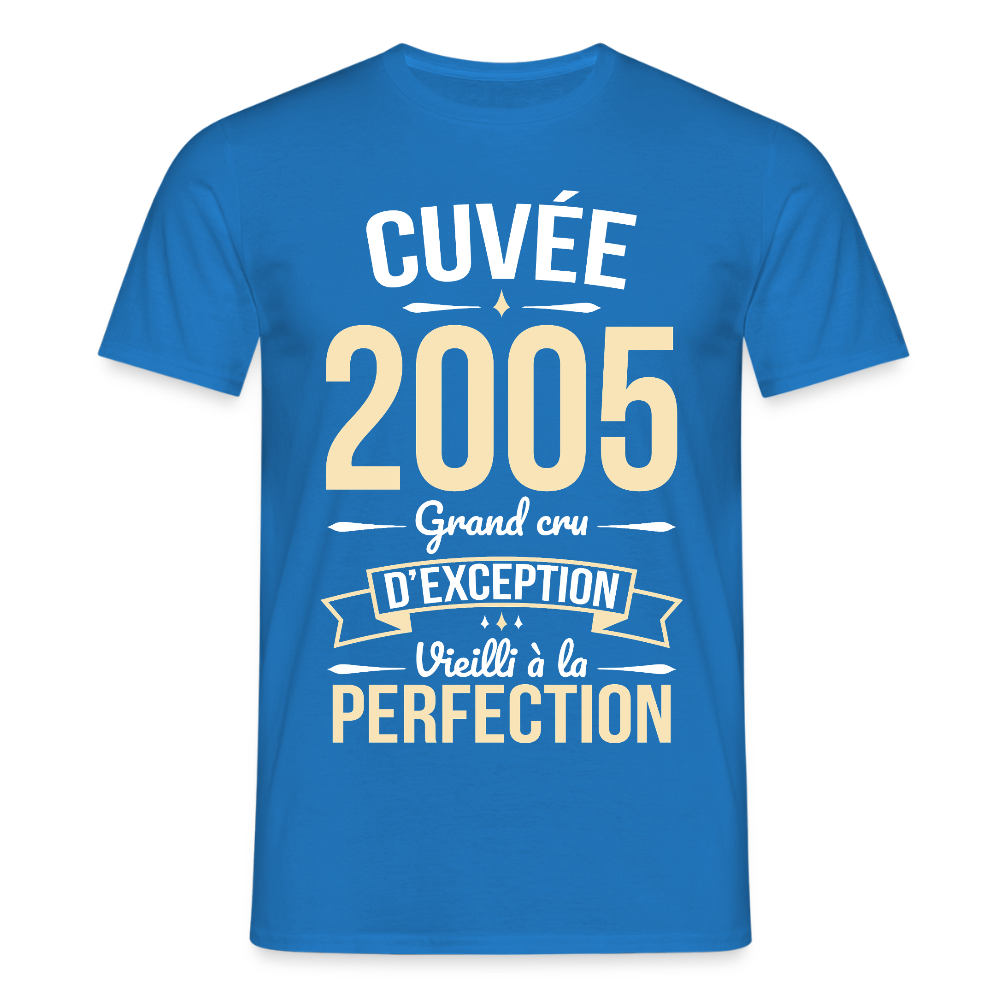 T-shirt Homme - Anniversaire 20 Ans - Cuvée 2005 - bleu royal
