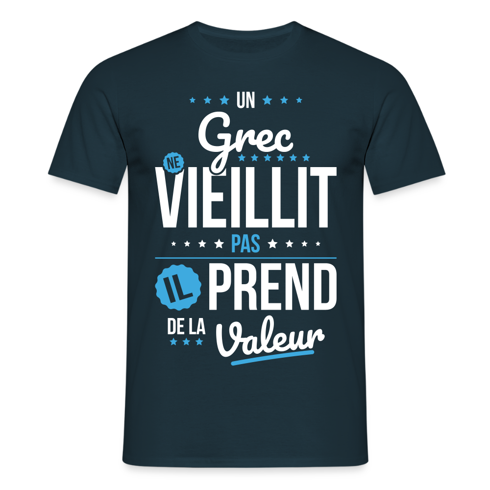T-shirt Homme - Un Grec ne vieillit pas - marine