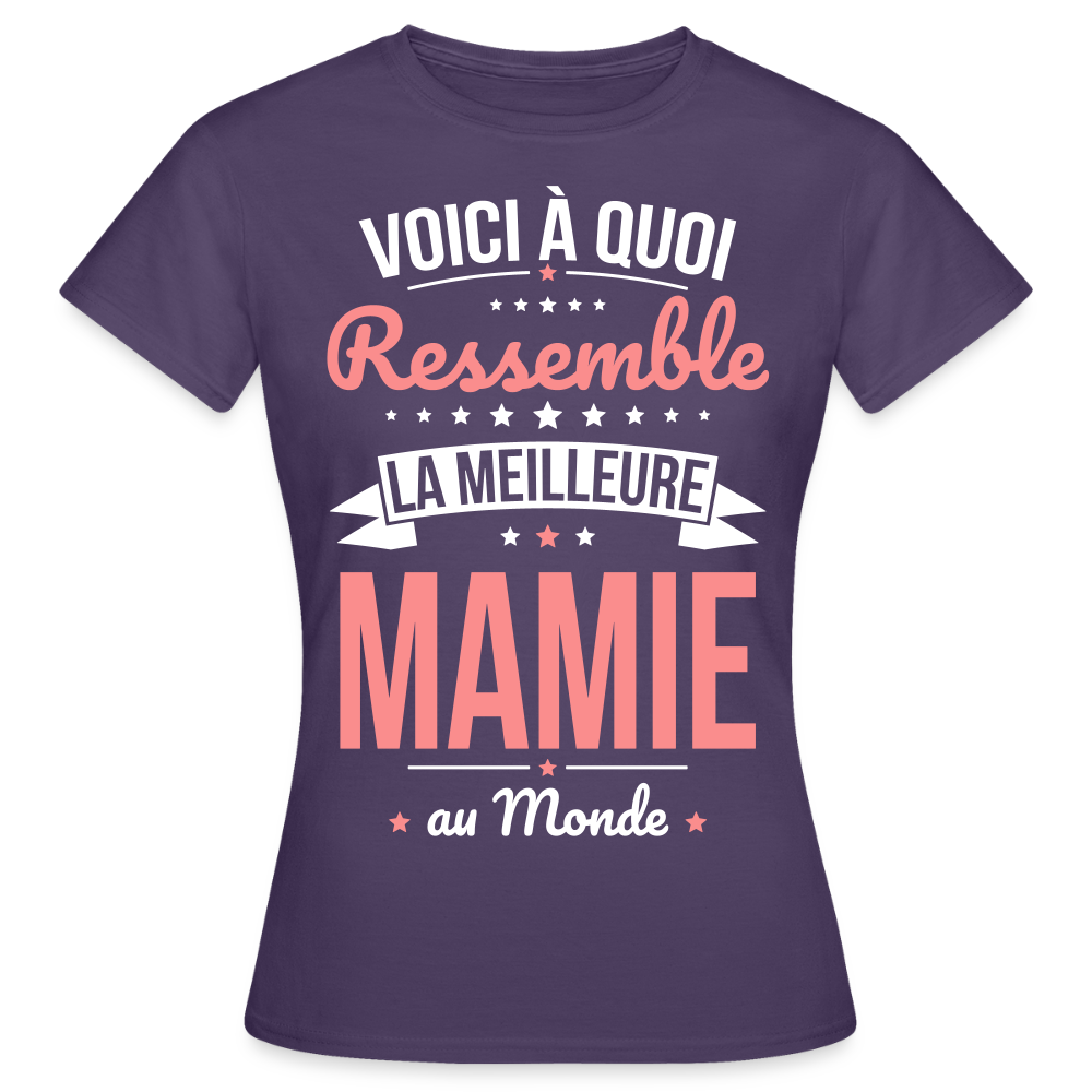 T-shirt Femme - Voici à quoi ressemble la meilleure Mamie au monde - violet foncé