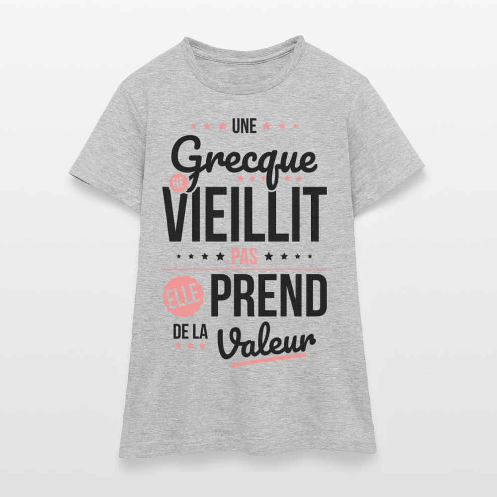 T-shirt Femme - Une Grecque ne vieillit pas - gris chiné