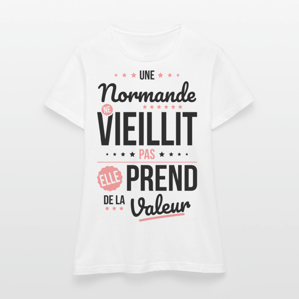 T-shirt Femme - Une Normande ne vieillit pas - blanc