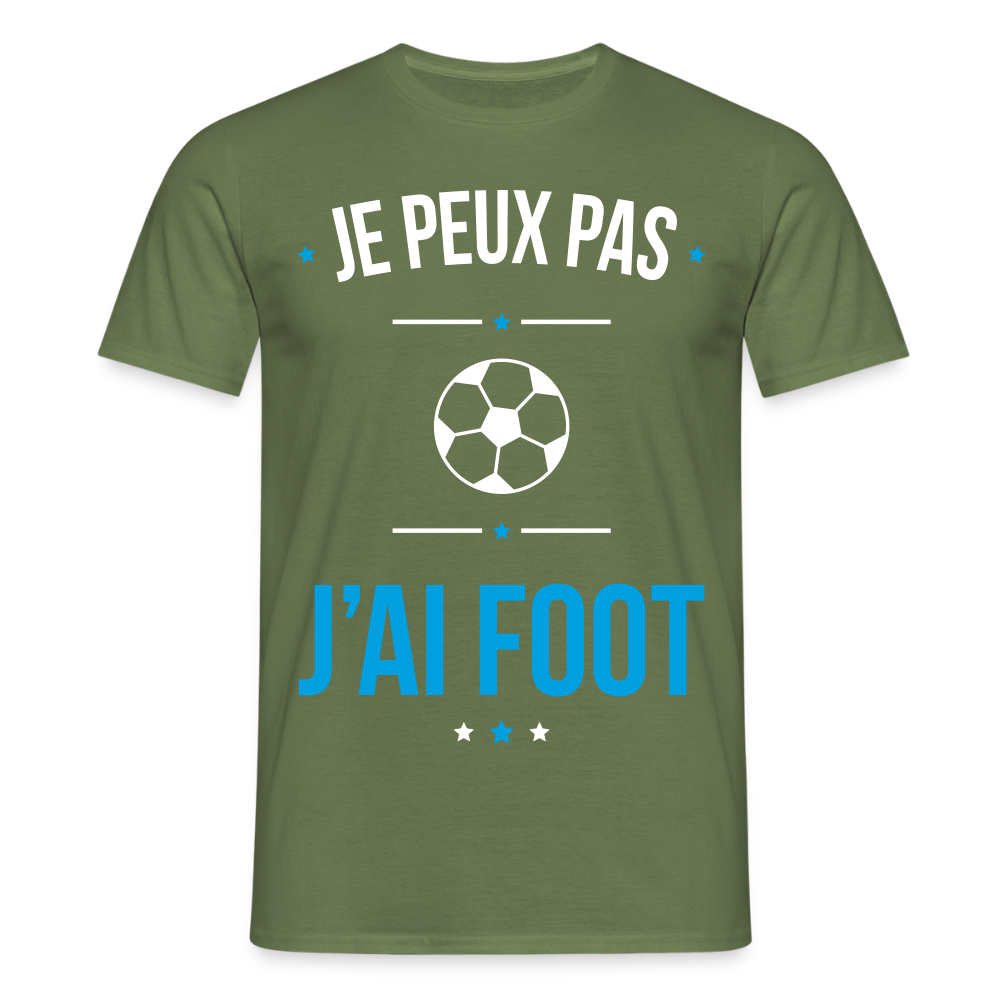 T-shirt Homme - Je peux pas j'ai Foot - vert militaire