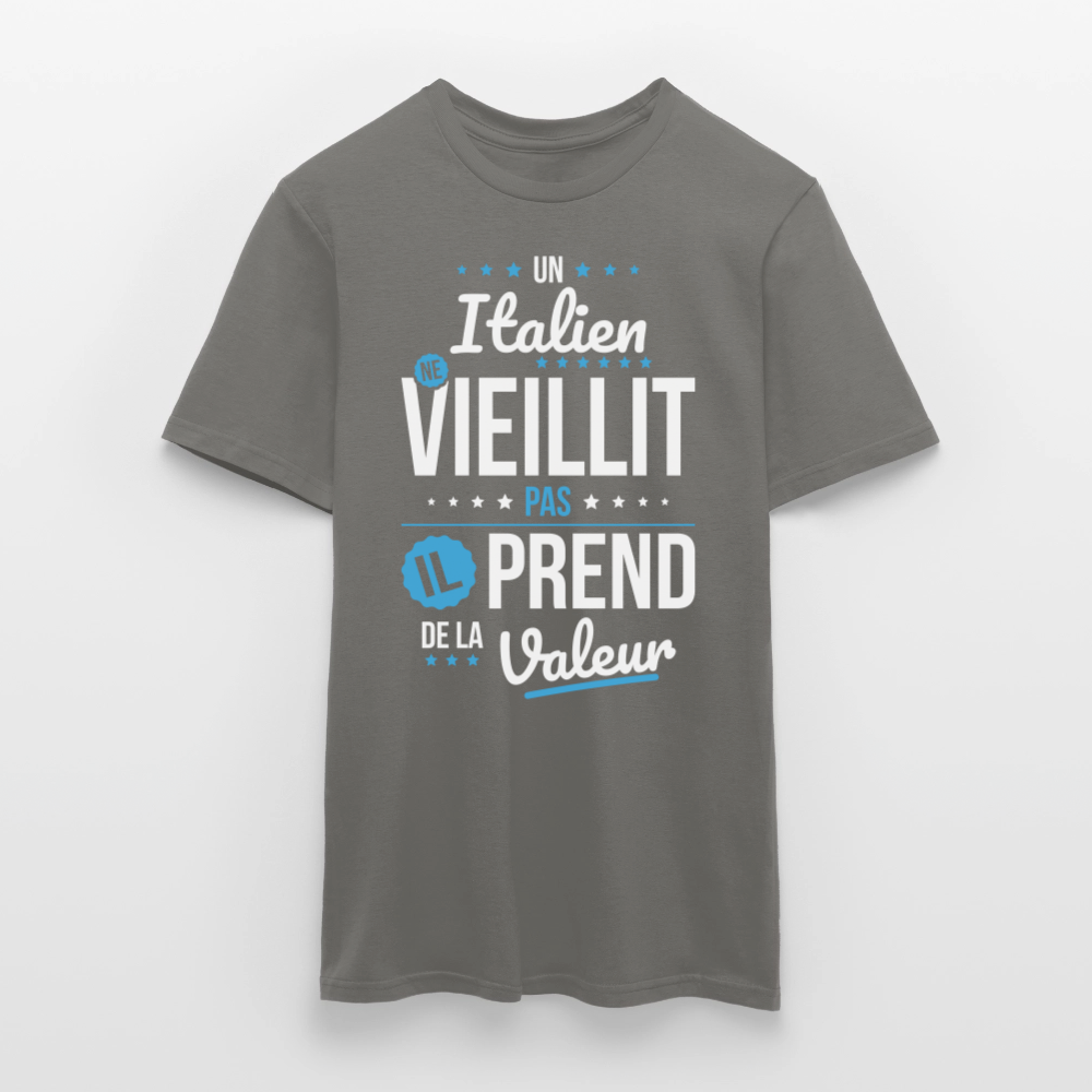 T-shirt Homme - Un Italien ne vieillit pas - gris graphite