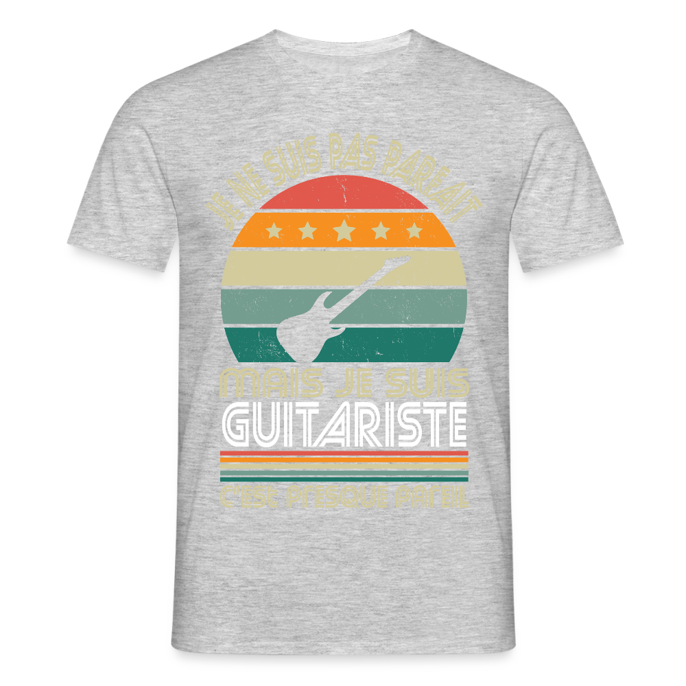 T-shirt Homme - Je ne suis pas parfait mais je suis Guitariste - gris chiné