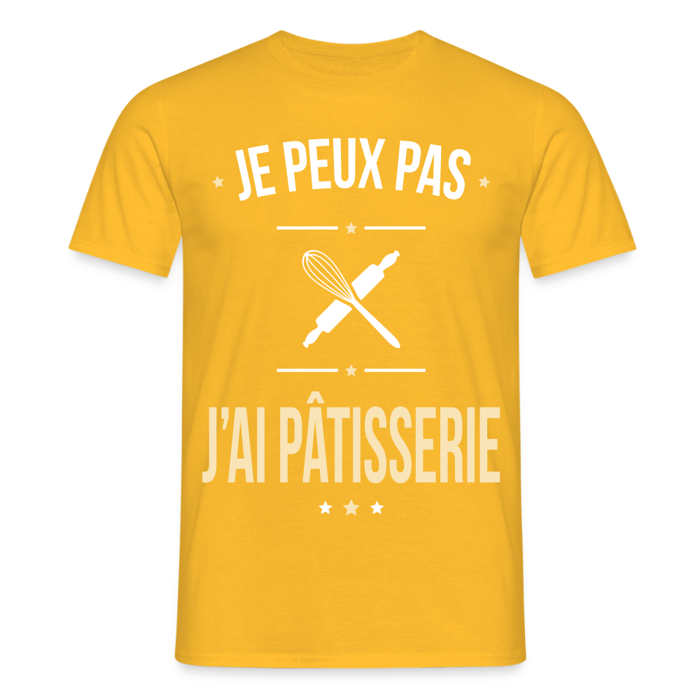 T-shirt Homme - Je peux pas j'ai Pâtisserie - jaune
