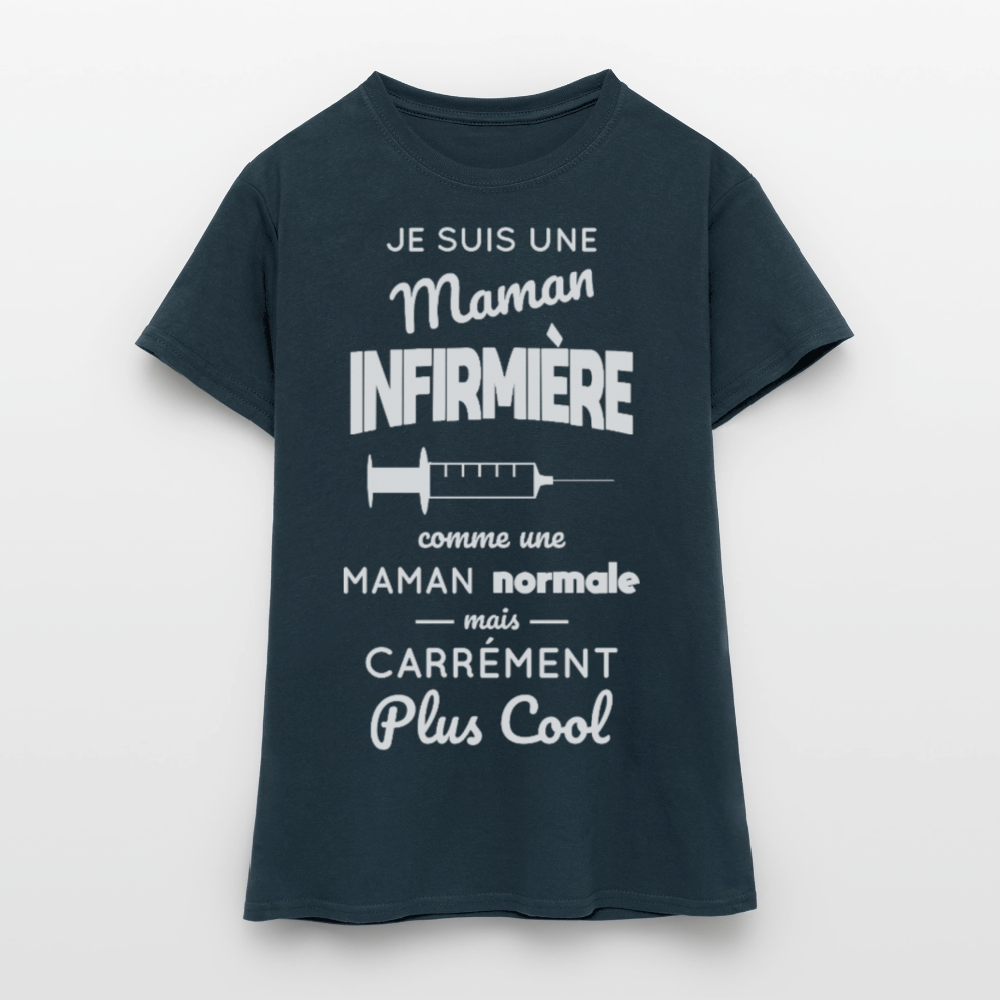 T-shirt Femme - Maman infirmière plus cool - marine