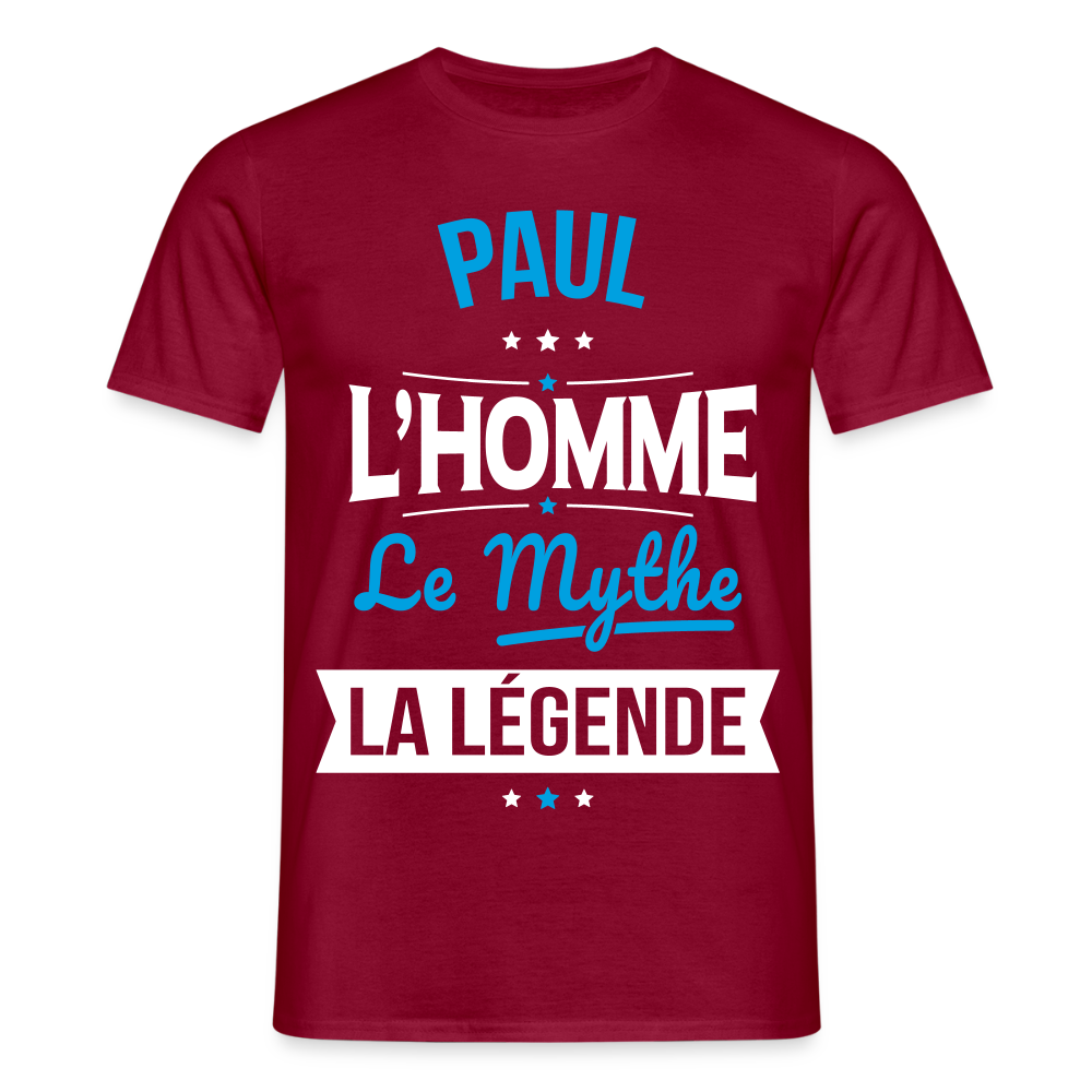 T-shirt Homme - Paul - l'Homme - le Mythe - la Légende - rouge brique