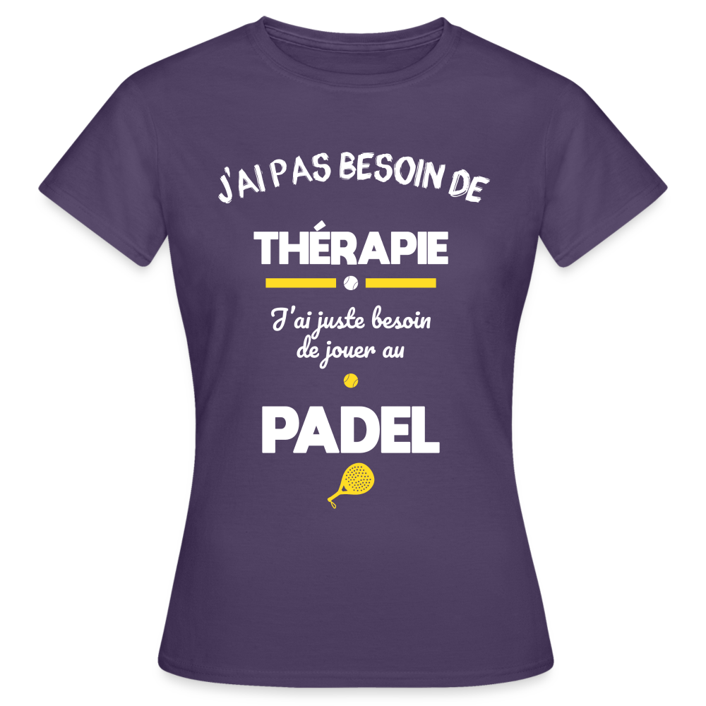 T-shirt Femme - Besoin De Jouer Au Padel - violet foncé
