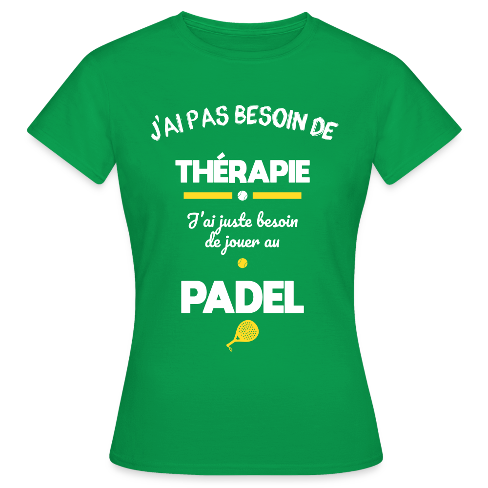 T-shirt Femme - Besoin De Jouer Au Padel - vert