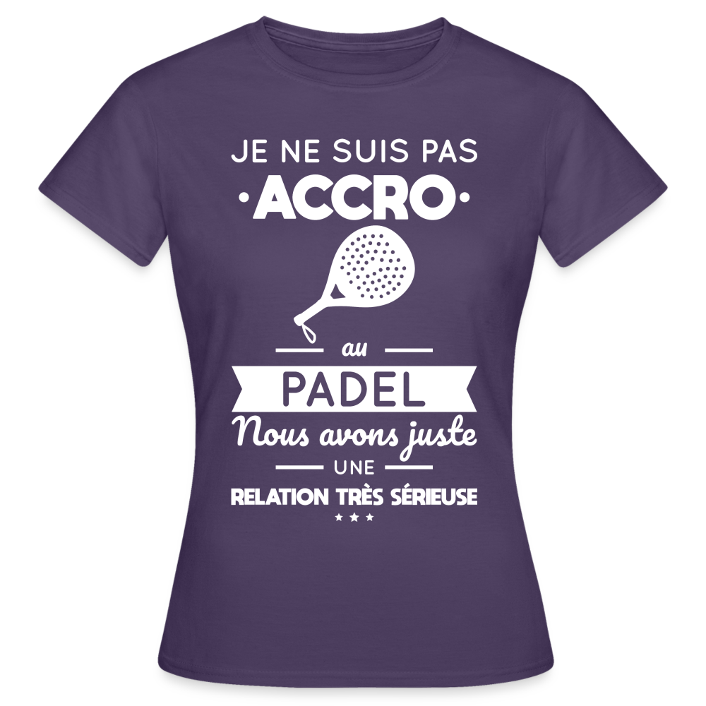 T-shirt Femme - Je Ne Suis Pas Accro Au Padel - violet foncé