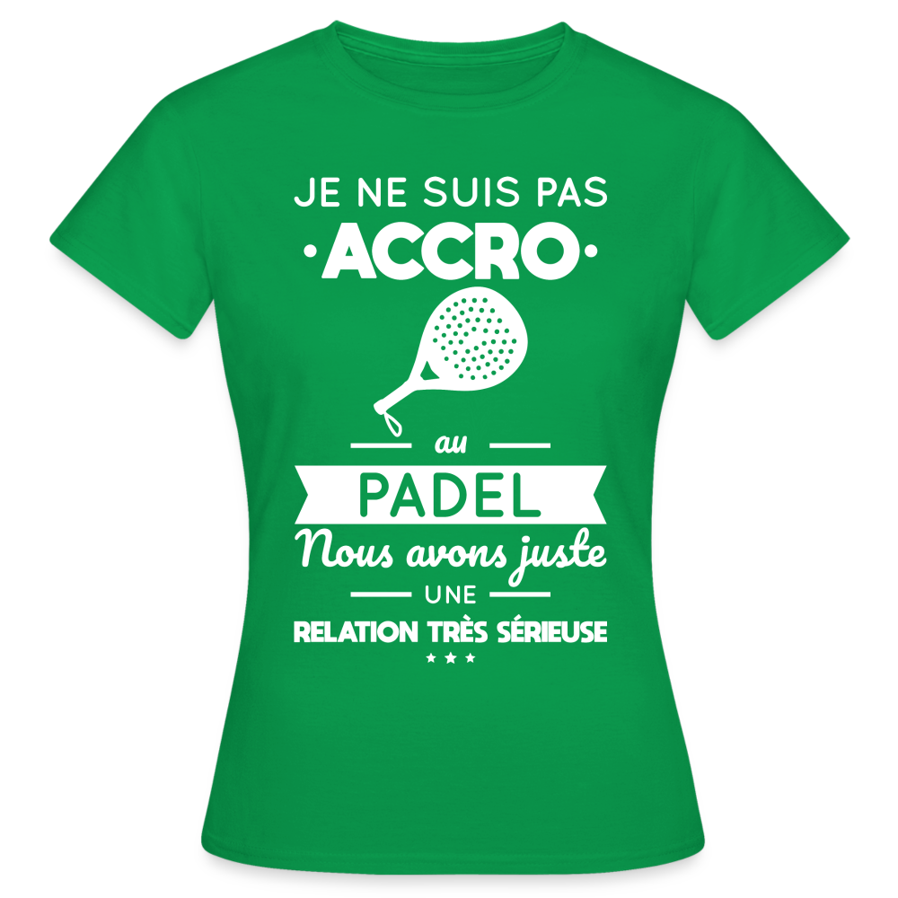 T-shirt Femme - Je Ne Suis Pas Accro Au Padel - vert