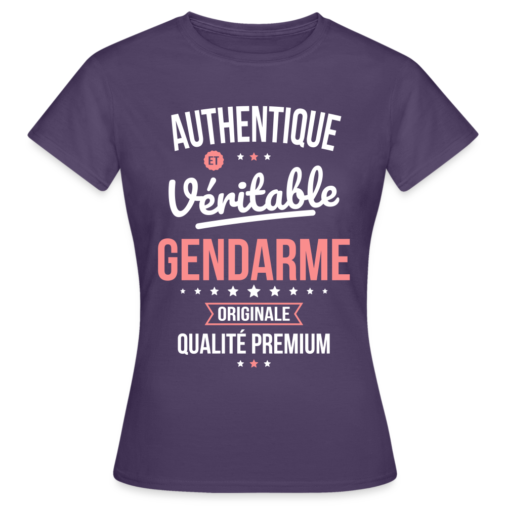 T-shirt Femme - Authentique et véritable Gendarme - violet foncé