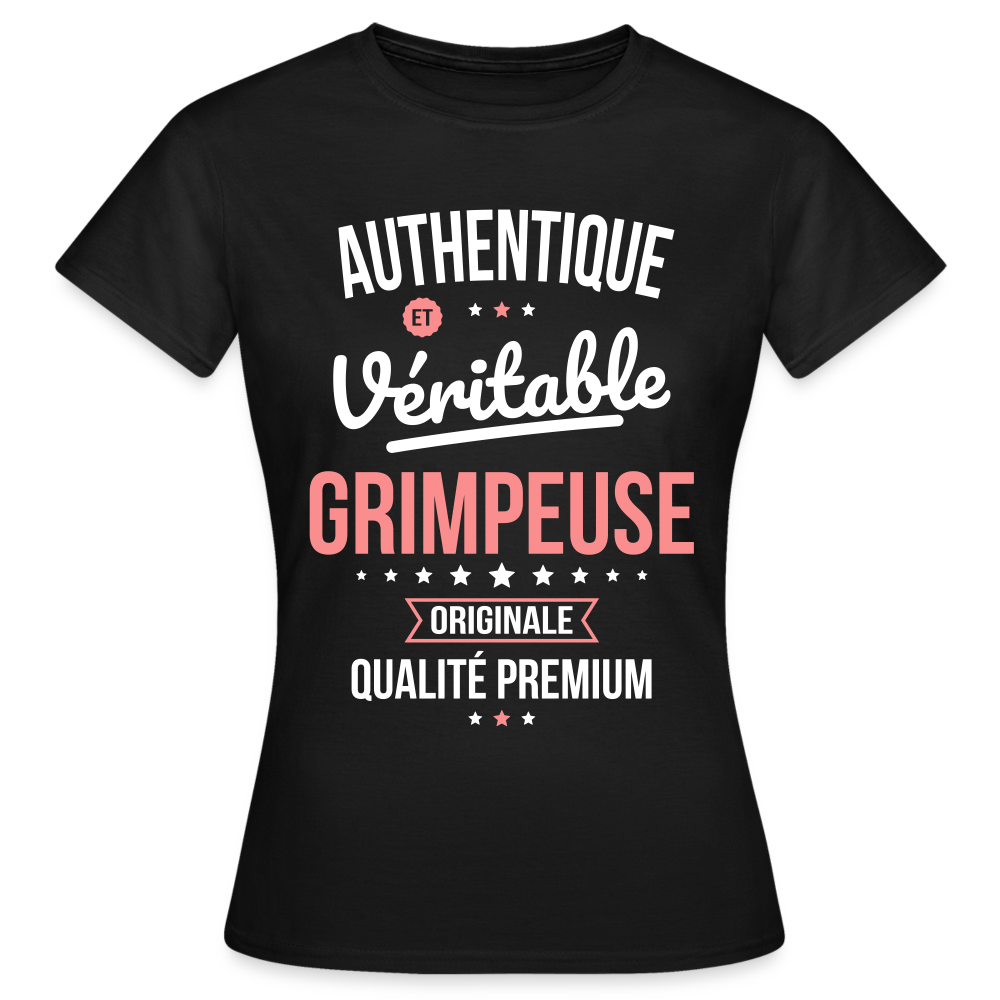 T-shirt Femme - Authentique et véritable Grimpeuse - noir