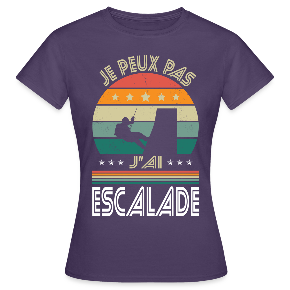 T-shirt Femme - Je peux pas j'ai Escalade - violet foncé