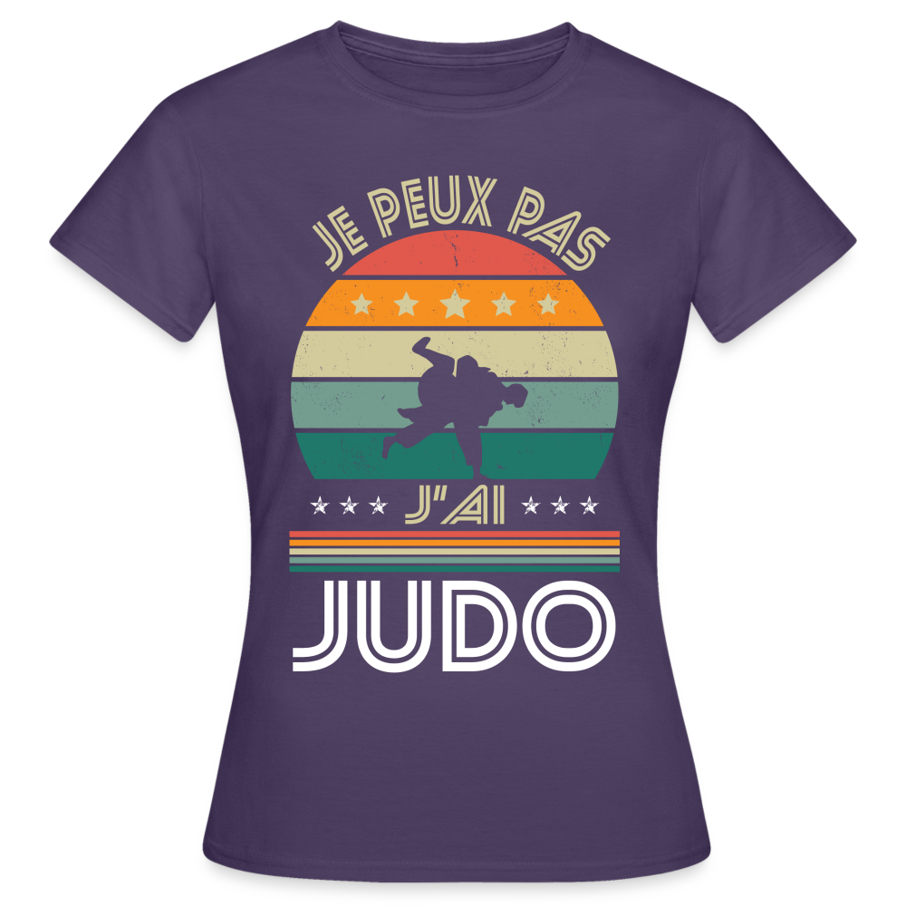 T-shirt Femme - Je peux pas j'ai Judo - violet foncé