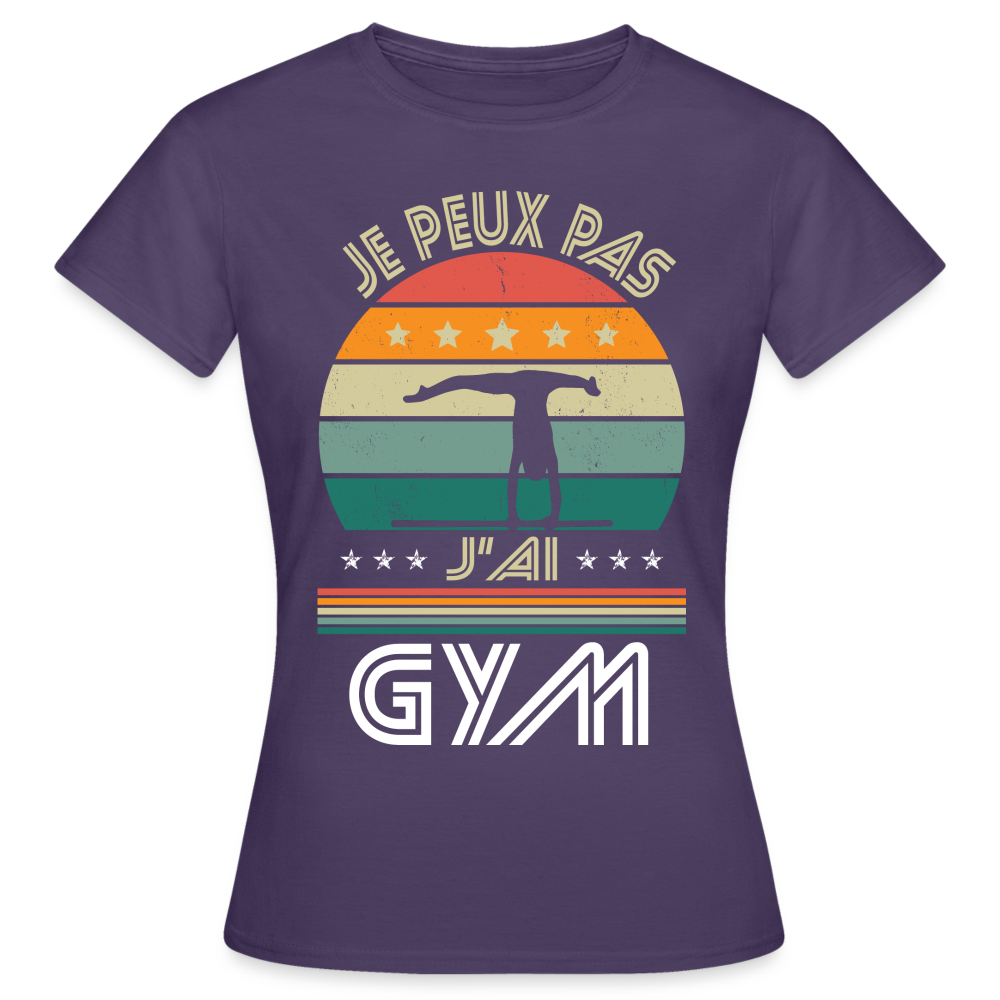 T-shirt Femme - Je peux pas j'ai Gym - violet foncé