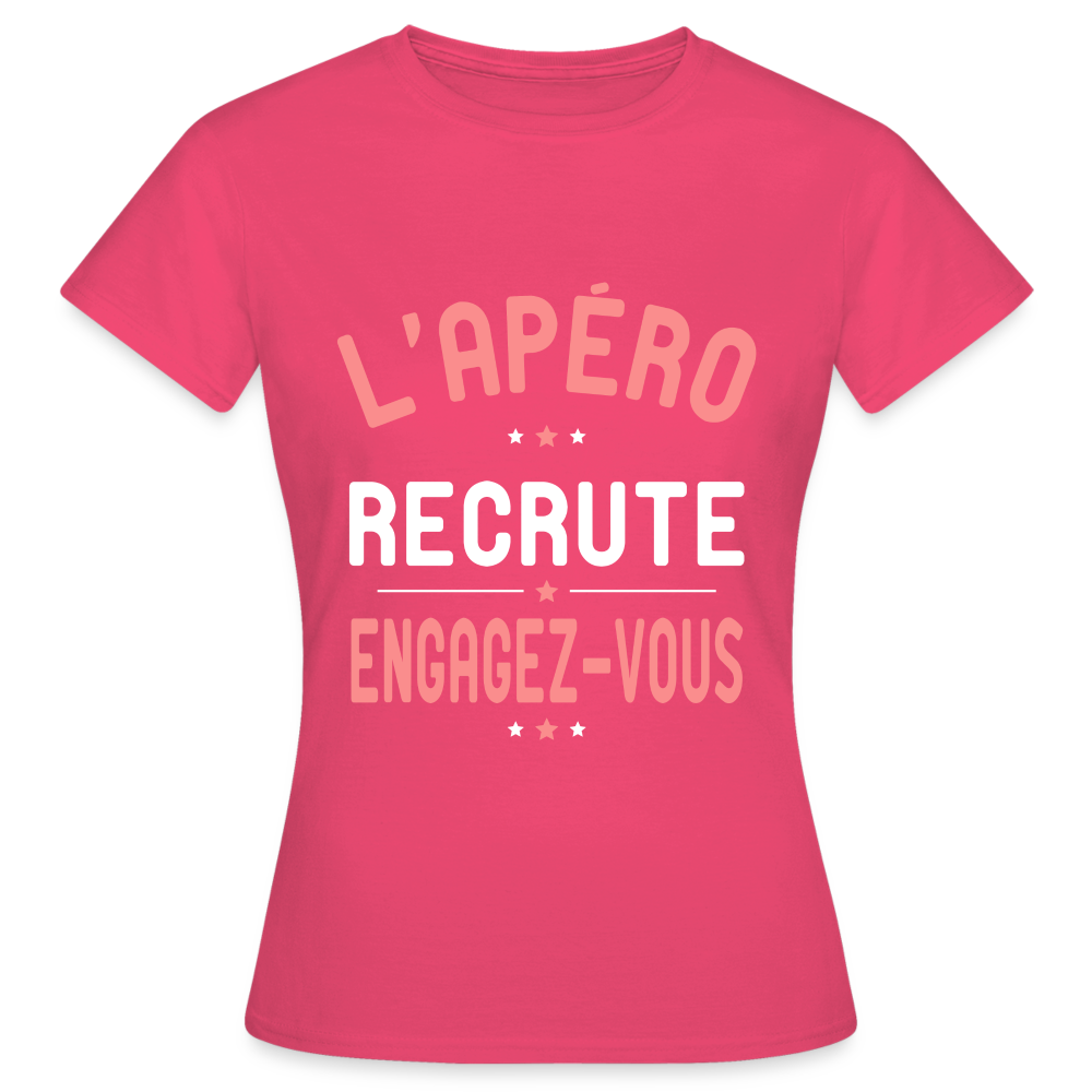 T-shirt Femme - L'apéro recrute - rose azalée