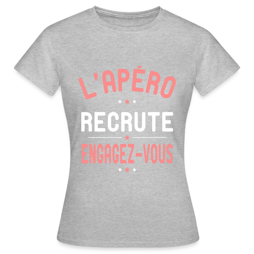 T-shirt Femme - L'apéro recrute - gris chiné