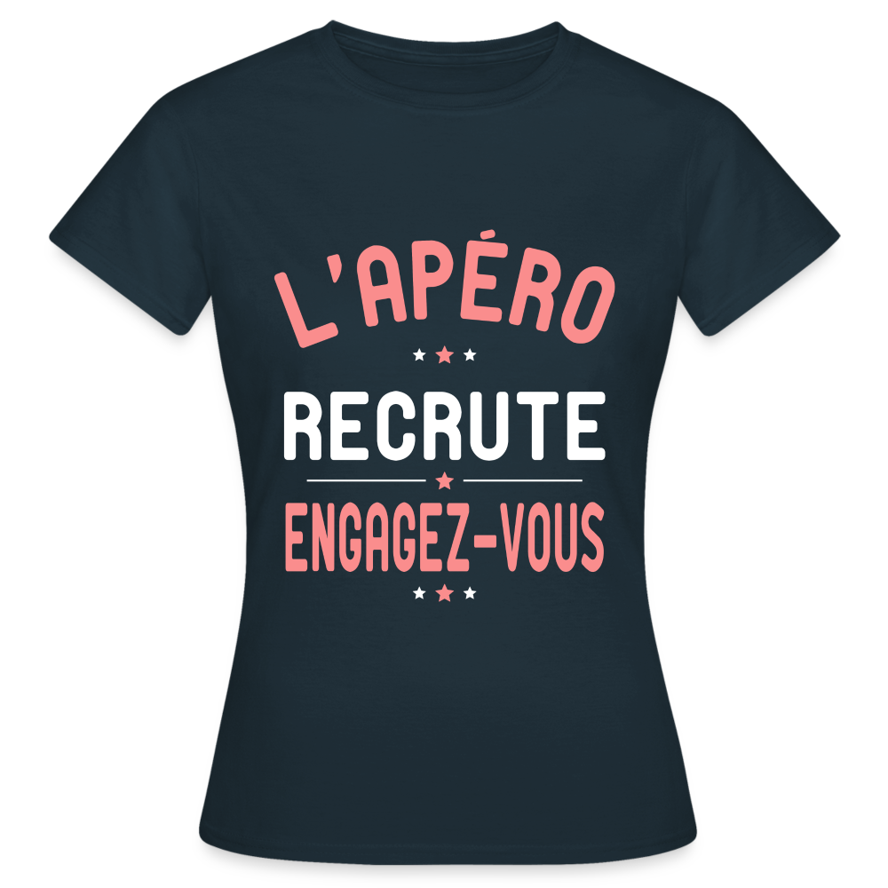 T-shirt Femme - L'apéro recrute - marine