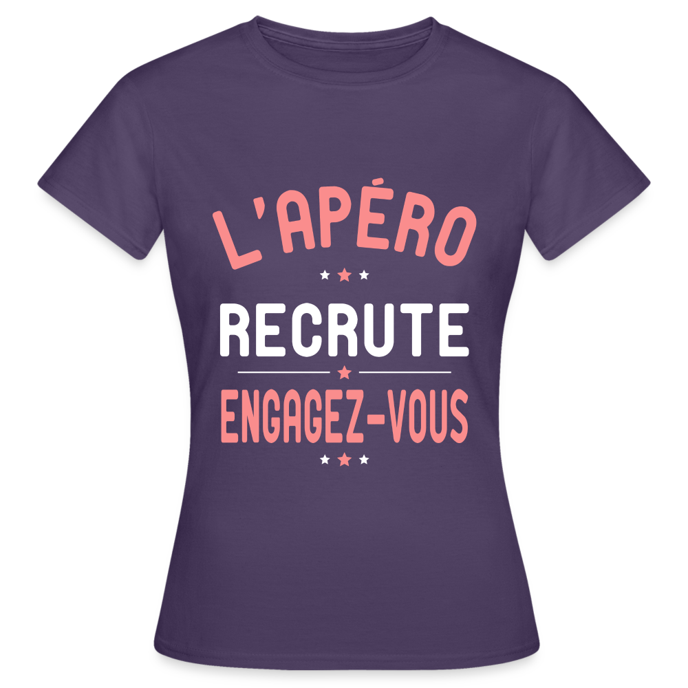 T-shirt Femme - L'apéro recrute - violet foncé
