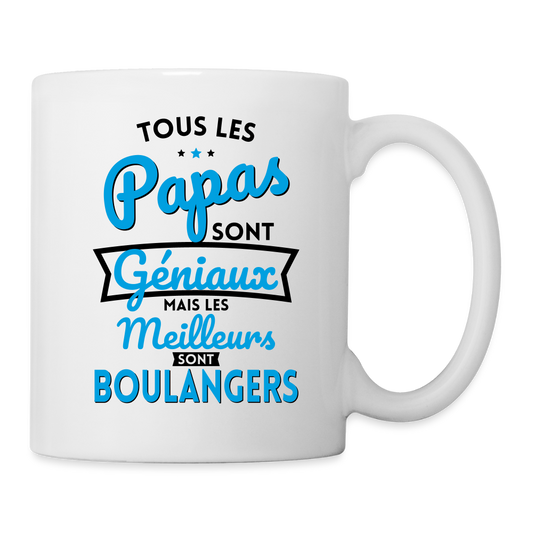Mug blanc - Papas géniaux - Les meilleurs sont boulangers - blanc
