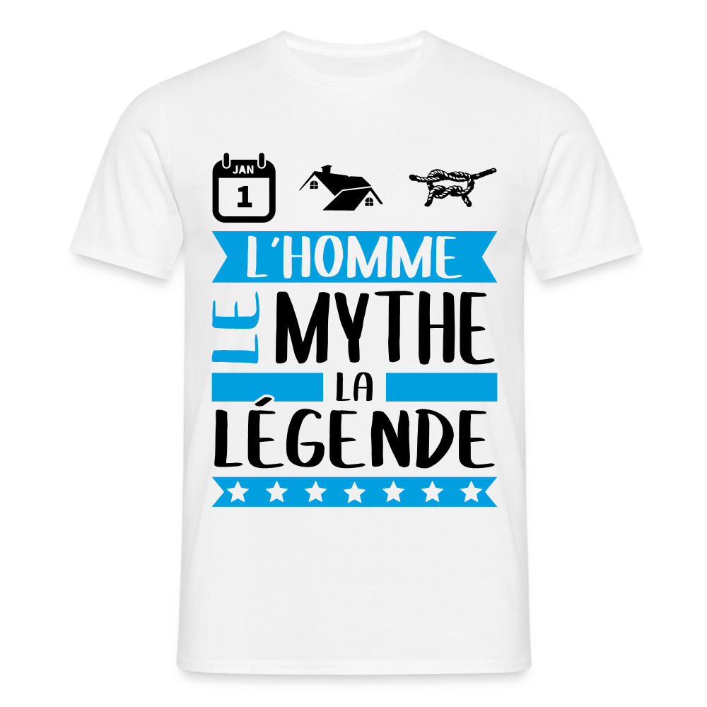 T-shirt homme coloris clair Antoine rébus – L’homme, le mythe, la légende - blanc