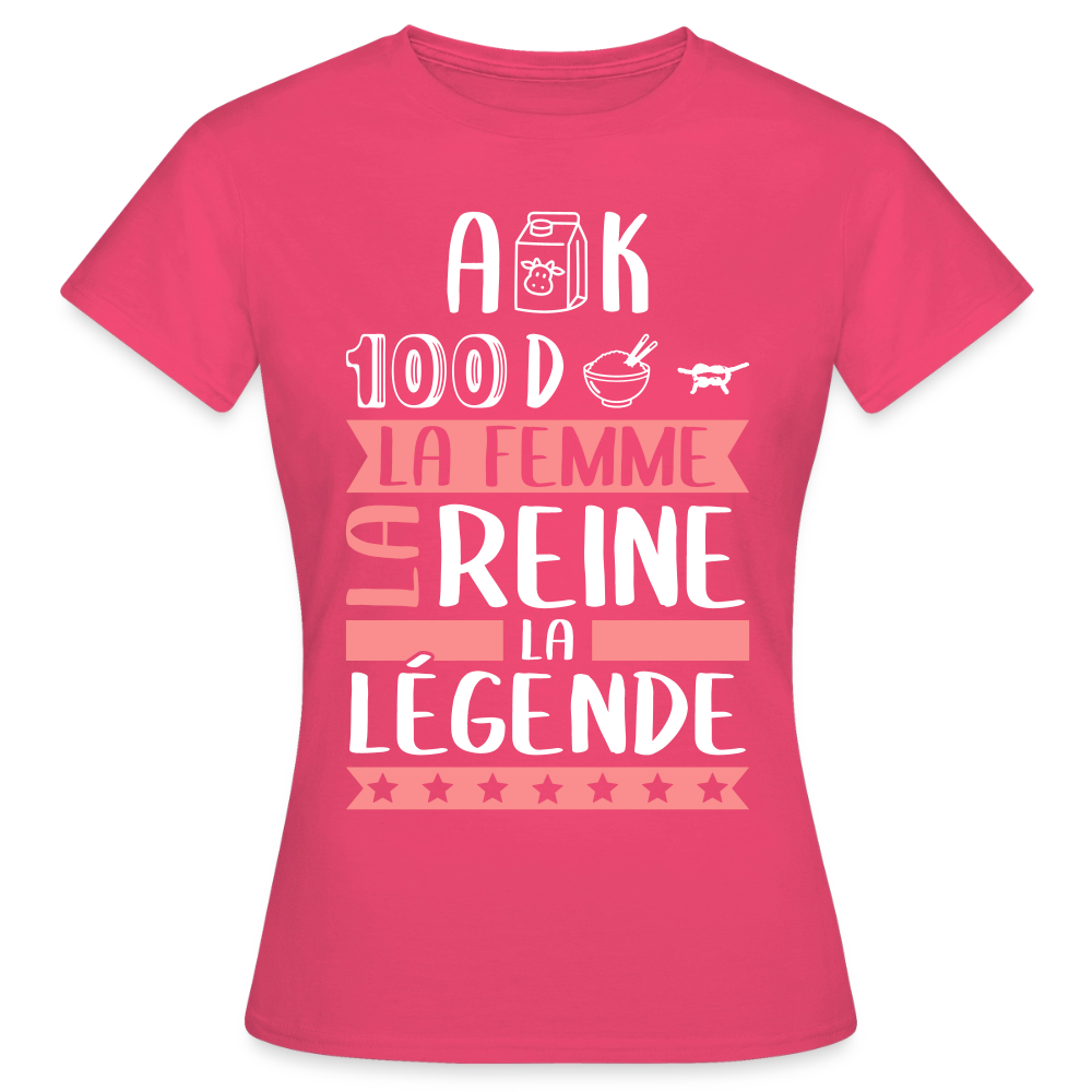 T-shirt femme Alexandra rébus – La femme, la reine, la légende - rose azalée