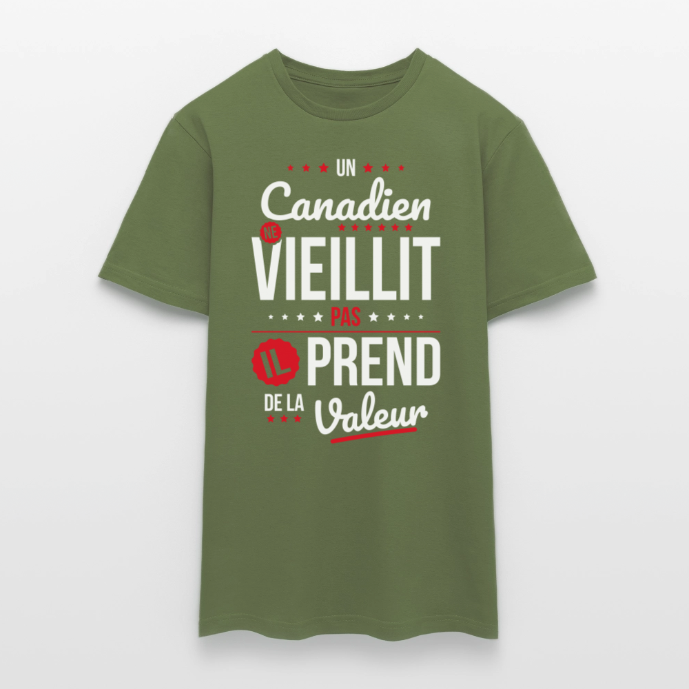 T-shirt Homme - Un Canadien ne vieillit pas - vert militaire