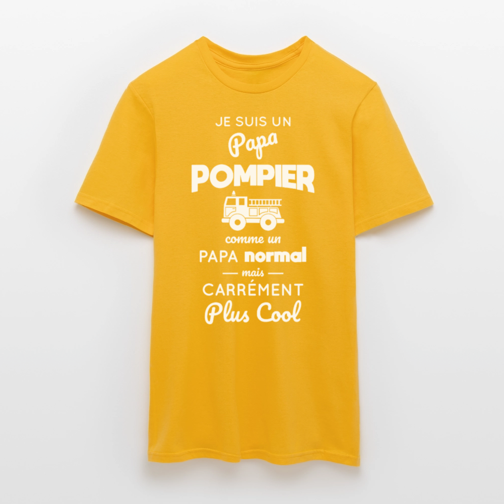 T-shirt Homme - Papa pompier plus cool - jaune