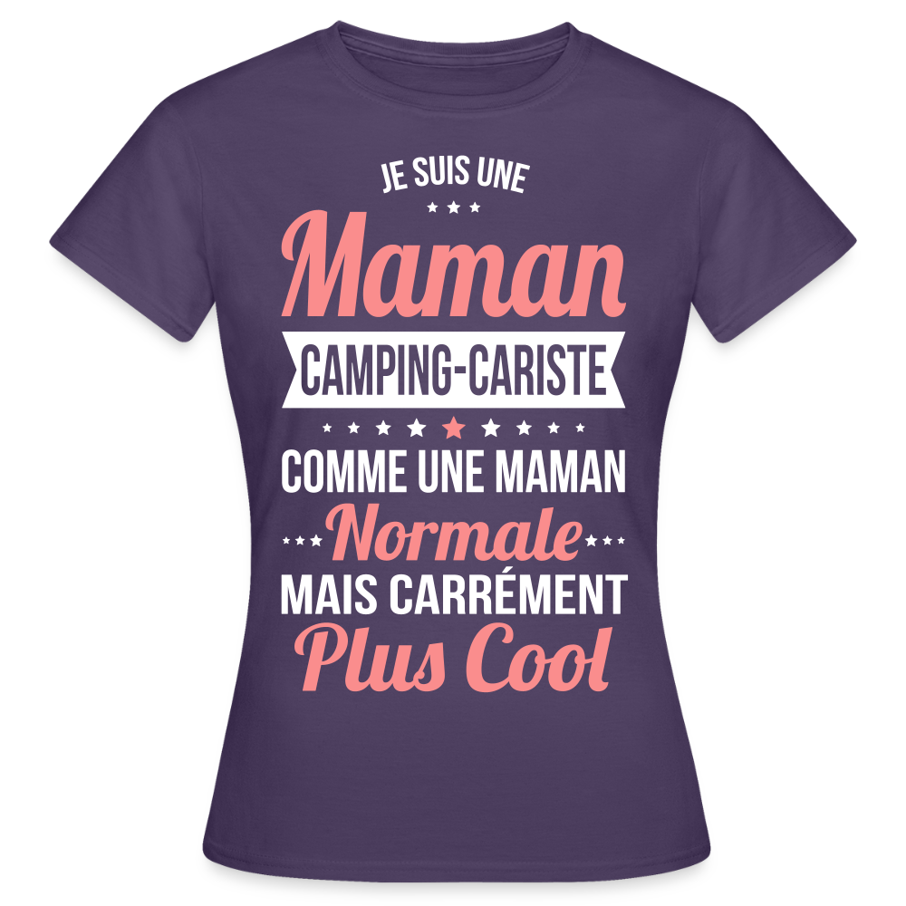T-shirt Femme - Maman camping-cariste plus cool - violet foncé