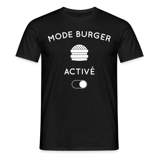 T-shirt Homme - Mode burger activé - noir